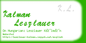 kalman leszlauer business card